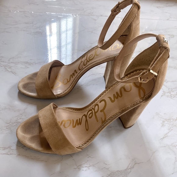 Sam Edelman Yaro Suede Ankle Strap Block Heel Dress Sandals - Picture 6 of 7